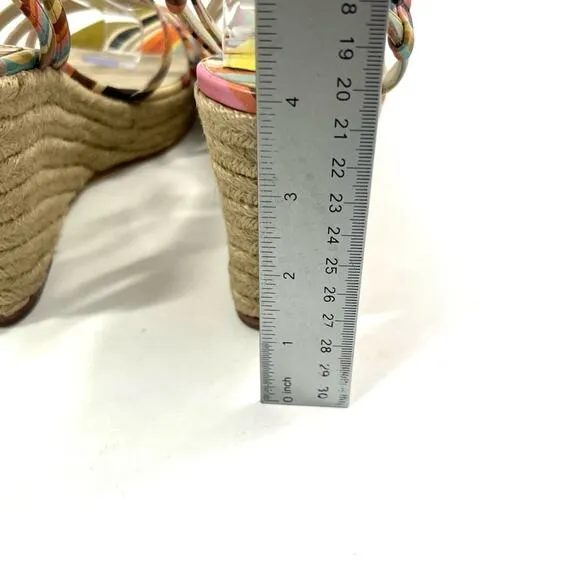 PAUL SMITH Multicolor Colorful Espadrille Wedge Sandal Women's Size EU 37