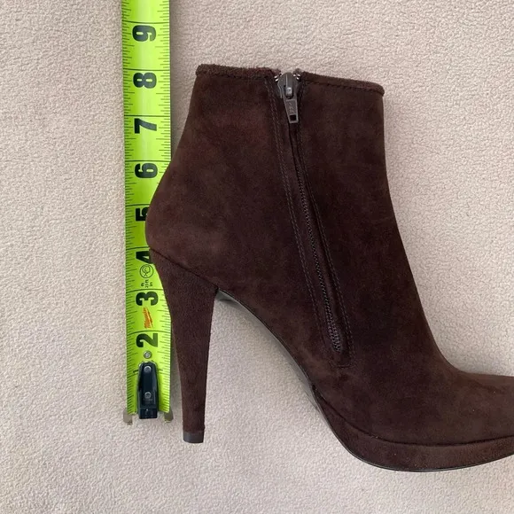 Pedro Garcia Brown Suede Heeled Ankle Booties/Boots-Women’s 7.5-Classic-Formal