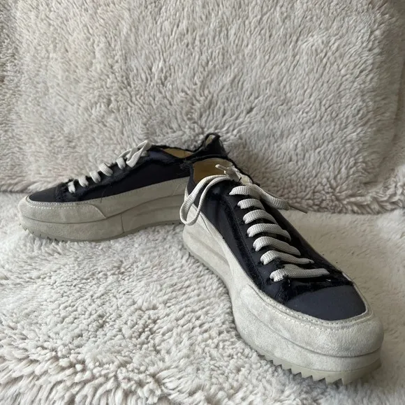 Pedro Garcia Platform Sneakers Satin Suede Orella Sneaker Size 38 Off Black