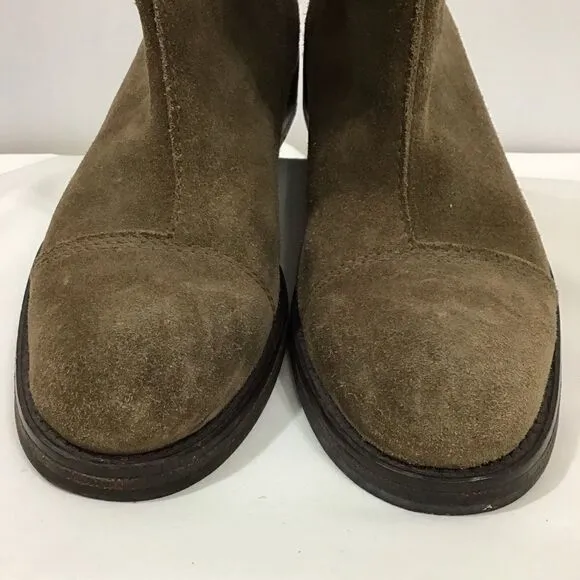 Pedro Garcia Brown Knee High Riding Boots Suede &amp; Leather Cutout Buckled Size 41