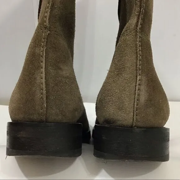 Pedro Garcia Brown Knee High Riding Boots Suede &amp; Leather Cutout Buckled Size 41