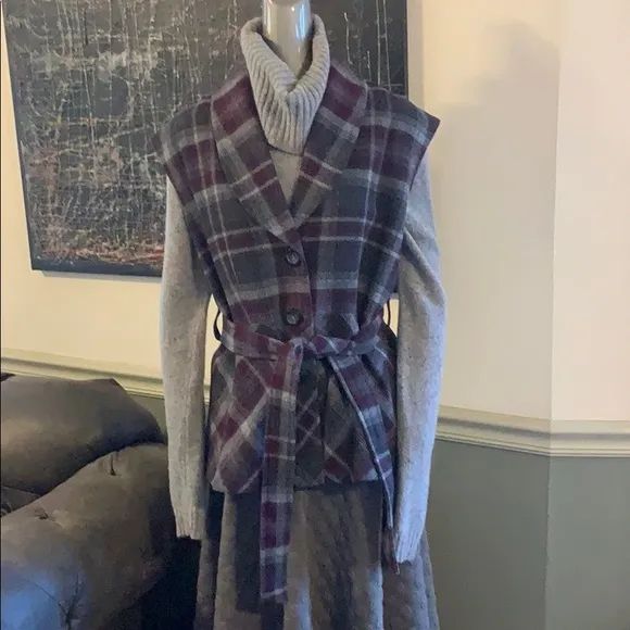 Pendleton Virgin &amp; Lambswool Plaid Belted Vest