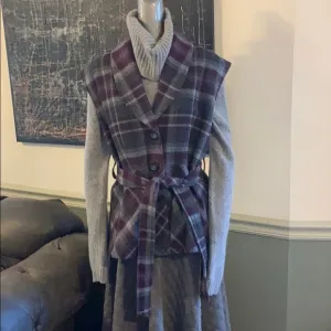 Pendleton Virgin &amp; Lambswool Plaid Belted Vest