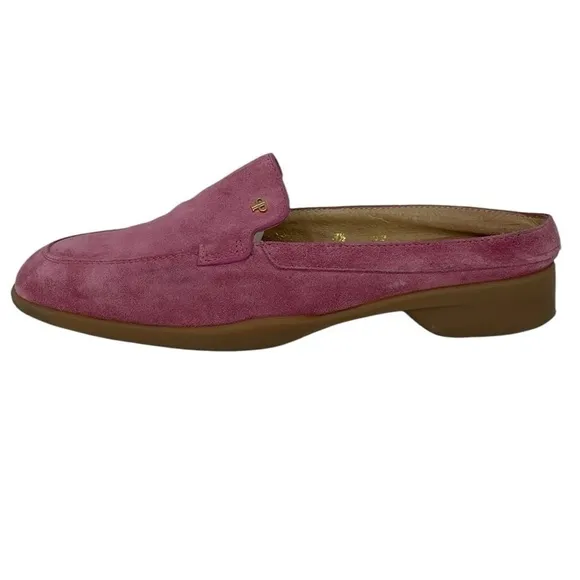 Pertti Palmroth Flats Women's 8 Pink Leather Slide On Loafer Shoe
