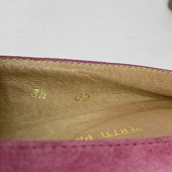 Pertti Palmroth Flats Women's 8 Pink Leather Slide On Loafer Shoe