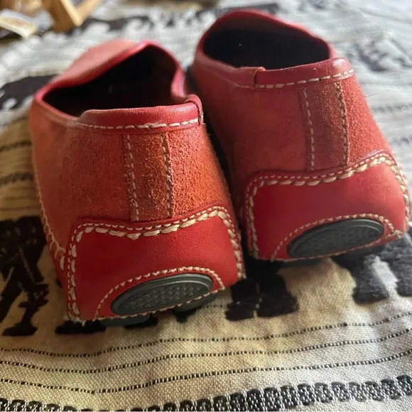 Peter Millar Driving moccasins watermelon suede and leather 9