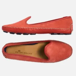 Peter Millar Driving moccasins watermelon suede and leather 9