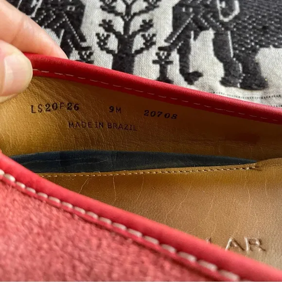 Peter Millar Driving moccasins watermelon suede and leather 9