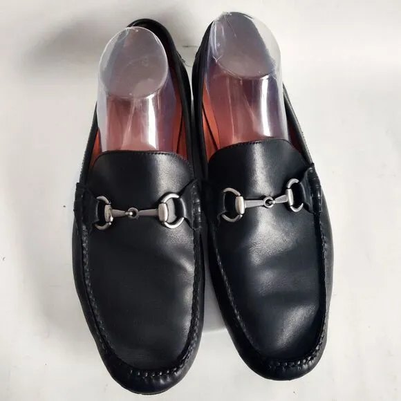 Peter Millar Silver Bit Men's Horsebit Loafers Shoes Size 10 Leather Black
