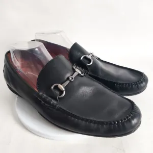 Peter Millar Silver Bit Men's Horsebit Loafers Shoes Size 10 Leather Black