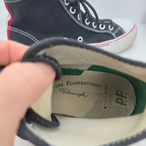 P.F. Flyers | Center HI black canvas retro classic sneakers | WMS 7