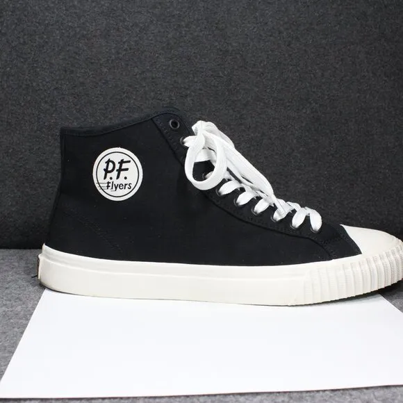 PF Flyers Center Hi High Top Shoes Sneakers, Black Green Soles, Men's Siz 12.5