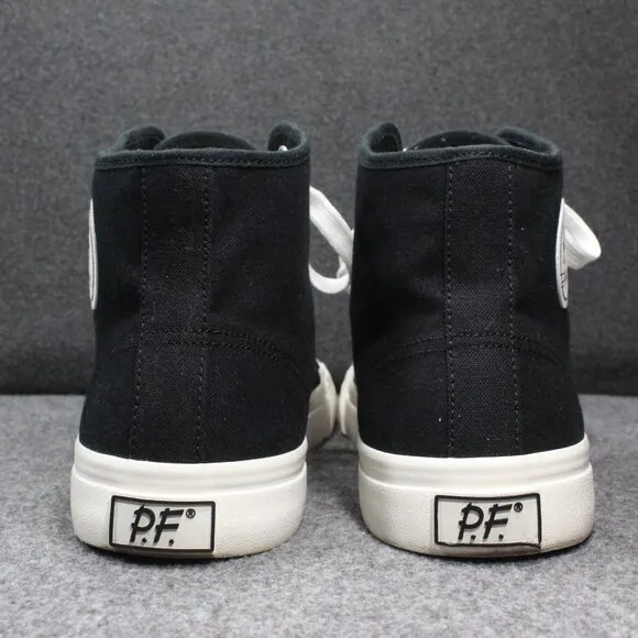 PF Flyers Center Hi High Top Shoes Sneakers, Black Green Soles, Men's Siz 12.5