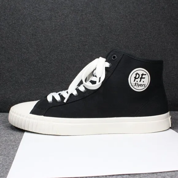 PF Flyers Center Hi High Top Shoes Sneakers, Black Green Soles, Men's Siz 12.5