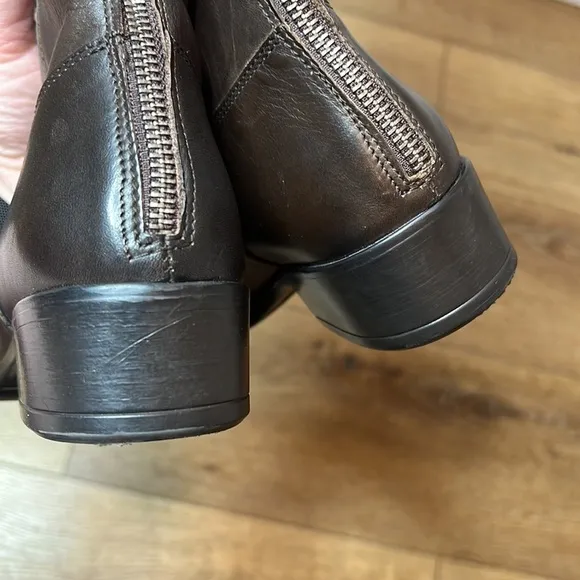 Pierre Darré Dark Brown Leather Riding Boots Size 36/6
