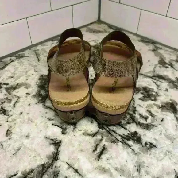 Pierre Dumas Chantel Leopard Cheetah Brown and Beige Wedges