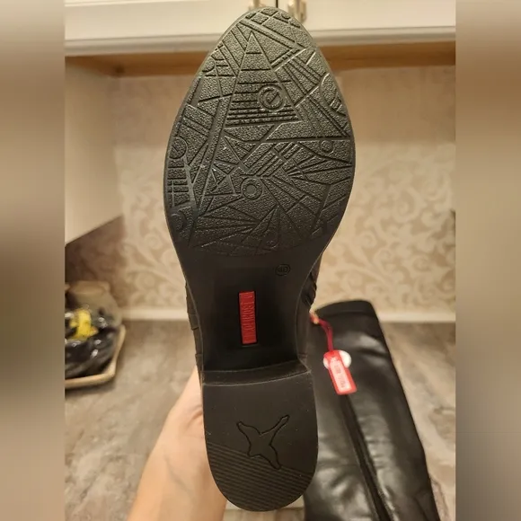 PIKOLINOS Black Heeled Boots Size 40