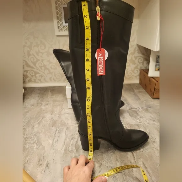 PIKOLINOS Black Heeled Boots Size 40