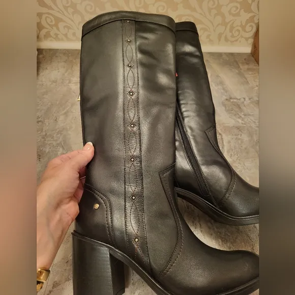 PIKOLINOS Black Heeled Boots Size 40