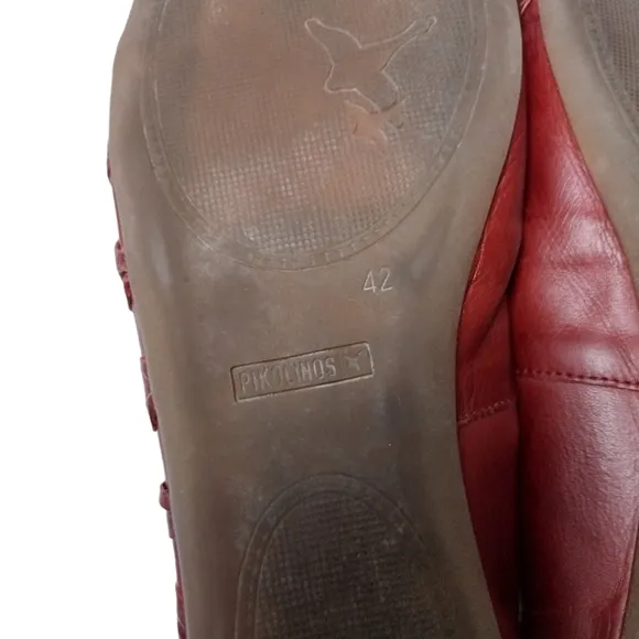 Pikolinos Pleated Leather Flats Sz 42(11.5-12)