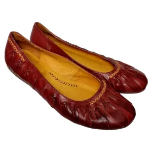 Pikolinos Pleated Leather Flats Sz 42(11.5-12)