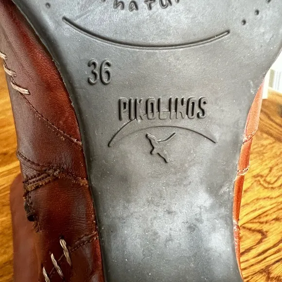 PIKOLINOS Tall Leather Heeled Boots Stitching Sleek Stitched Old Money Rich 36