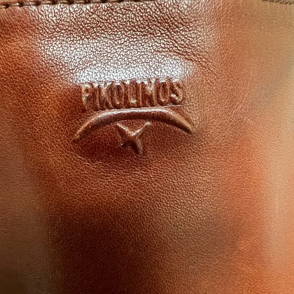 PIKOLINOS Tall Leather Heeled Boots Stitching Sleek Stitched Old Money Rich 36