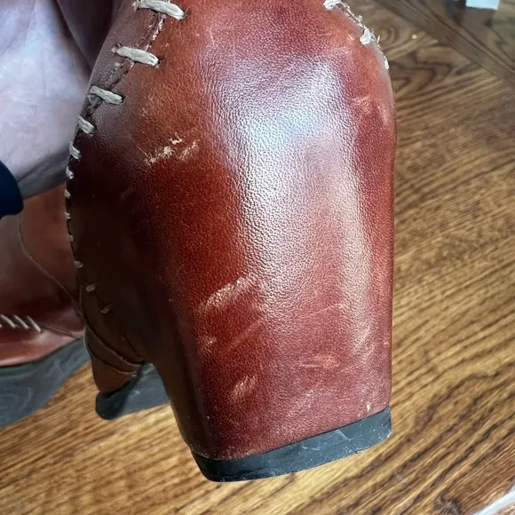 PIKOLINOS Tall Leather Heeled Boots Stitching Sleek Stitched Old Money Rich 36