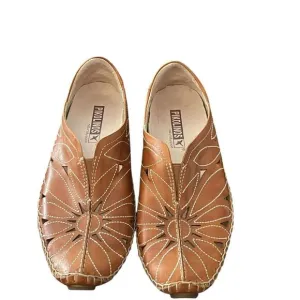 Pikolinos Women Brown Slip On Jerez Brandy Leather Flats Moccasins Shoes Size 36