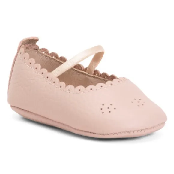 Pink Baby Leather Mary Jane Flats