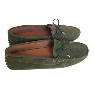 Poeta Italian Green Suede Leather Driver Shoe Loafer Moccasins Flats Women’s