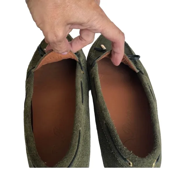 Poeta Italian Green Suede Leather Driver Shoe Loafer Moccasins Flats Women’s