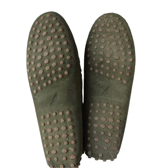 Poeta Italian Green Suede Leather Driver Shoe Loafer Moccasins Flats Women’s