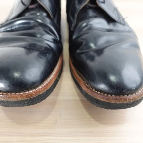 Polished Calf Leather Derby Shoes 12 D GRENSON Lennie 11 F Black Goodyear Welt