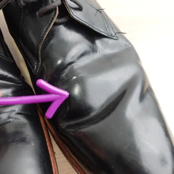 Polished Calf Leather Derby Shoes 12 D GRENSON Lennie 11 F Black Goodyear Welt