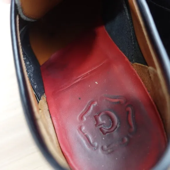 Polished Calf Leather Derby Shoes 12 D GRENSON Lennie 11 F Black Goodyear Welt
