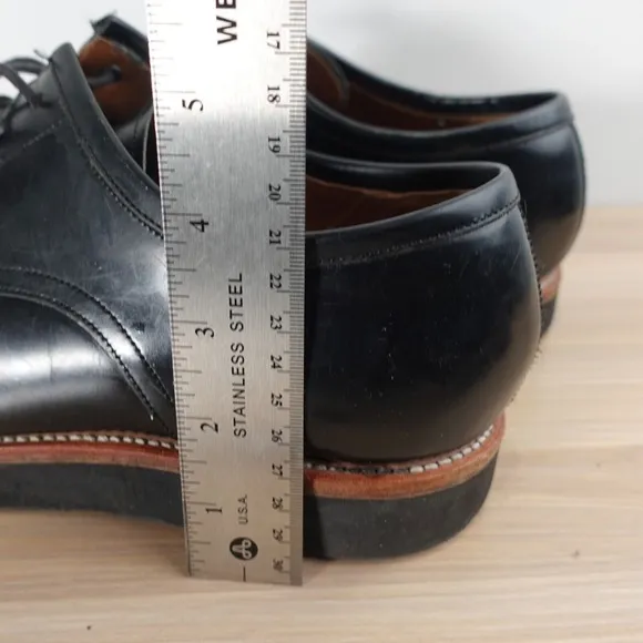 Polished Calf Leather Derby Shoes 12 D GRENSON Lennie 11 F Black Goodyear Welt