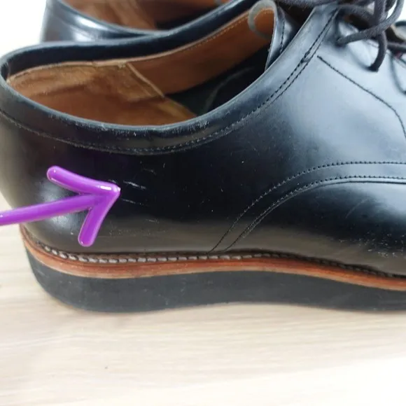 Polished Calf Leather Derby Shoes 12 D GRENSON Lennie 11 F Black Goodyear Welt