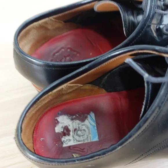 Polished Calf Leather Derby Shoes 12 D GRENSON Lennie 11 F Black Goodyear Welt