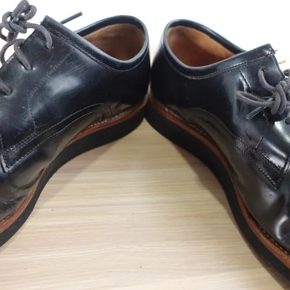 Polished Calf Leather Derby Shoes 12 D GRENSON Lennie 11 F Black Goodyear Welt
