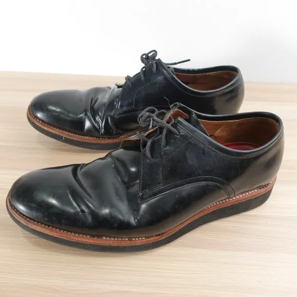 Polished Calf Leather Derby Shoes 12 D GRENSON Lennie 11 F Black Goodyear Welt