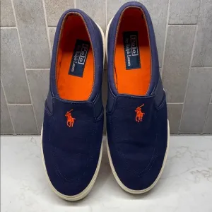 Polo by Ralph Lauren Men's Navy Faxon Slip-On Sneakers Deck Shoes