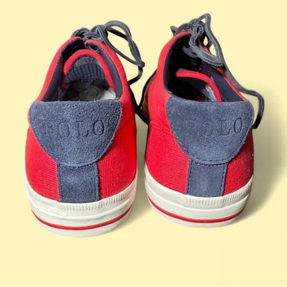 Polo by Ralph Lauren Men's Vaughn Red Canvas Sneakers 10.5D