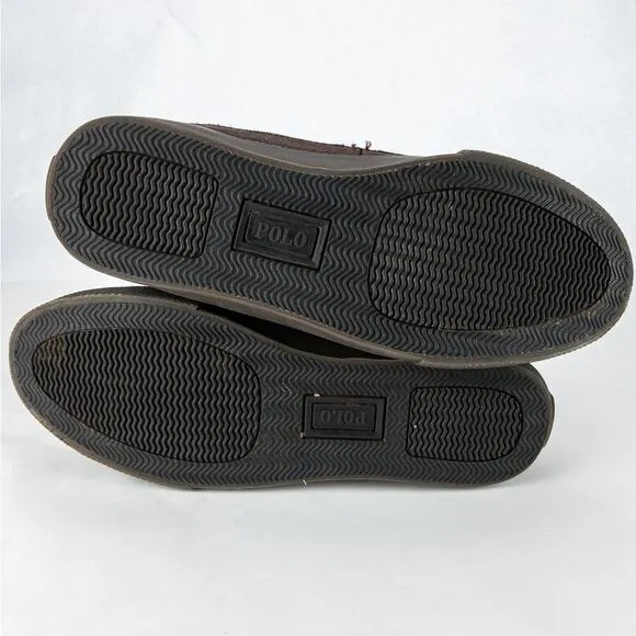 Polo by Ralph Lauren Shoes Men's 8.5D Canvas Suede Green Black Rawhide Laces