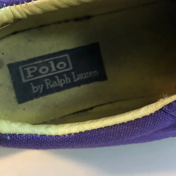 Polo Purple Canvas &amp; Leather Shoes Yellow Pony