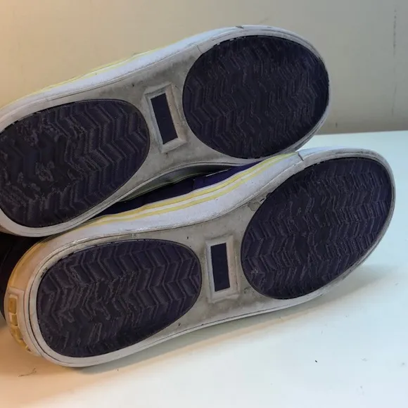 Polo Purple Canvas &amp; Leather Shoes Yellow Pony