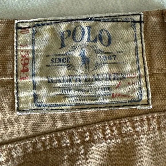 Polo R. Lauren Co 15941 Tan Jeans VTG Sz 34x30