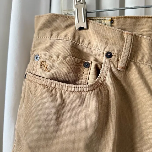 Polo R. Lauren Co 15941 Tan Jeans VTG Sz 34x30