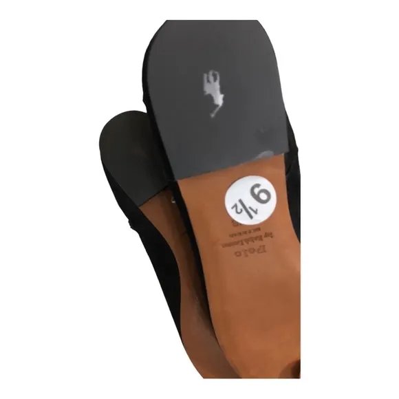 Polo Ralph Lauren black Calf Suede/Calf Leather knee-high flat pointy toe boots‎