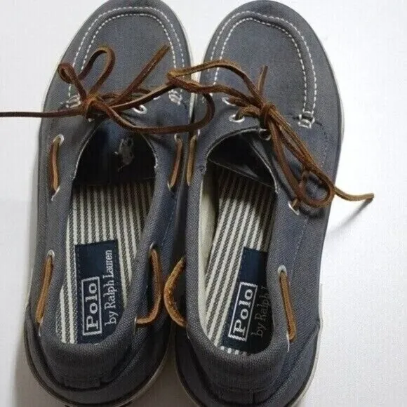 Polo Ralph Lauren blue denim canvas upper  boat shoes men 10.5us casual vacation